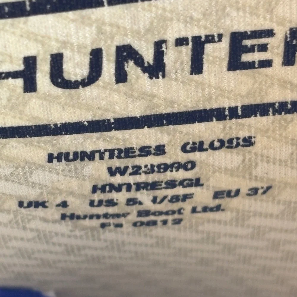 Hunter Huntress Gloss Rain Boots Womens 5 Black Waterproof Festival Outdoor